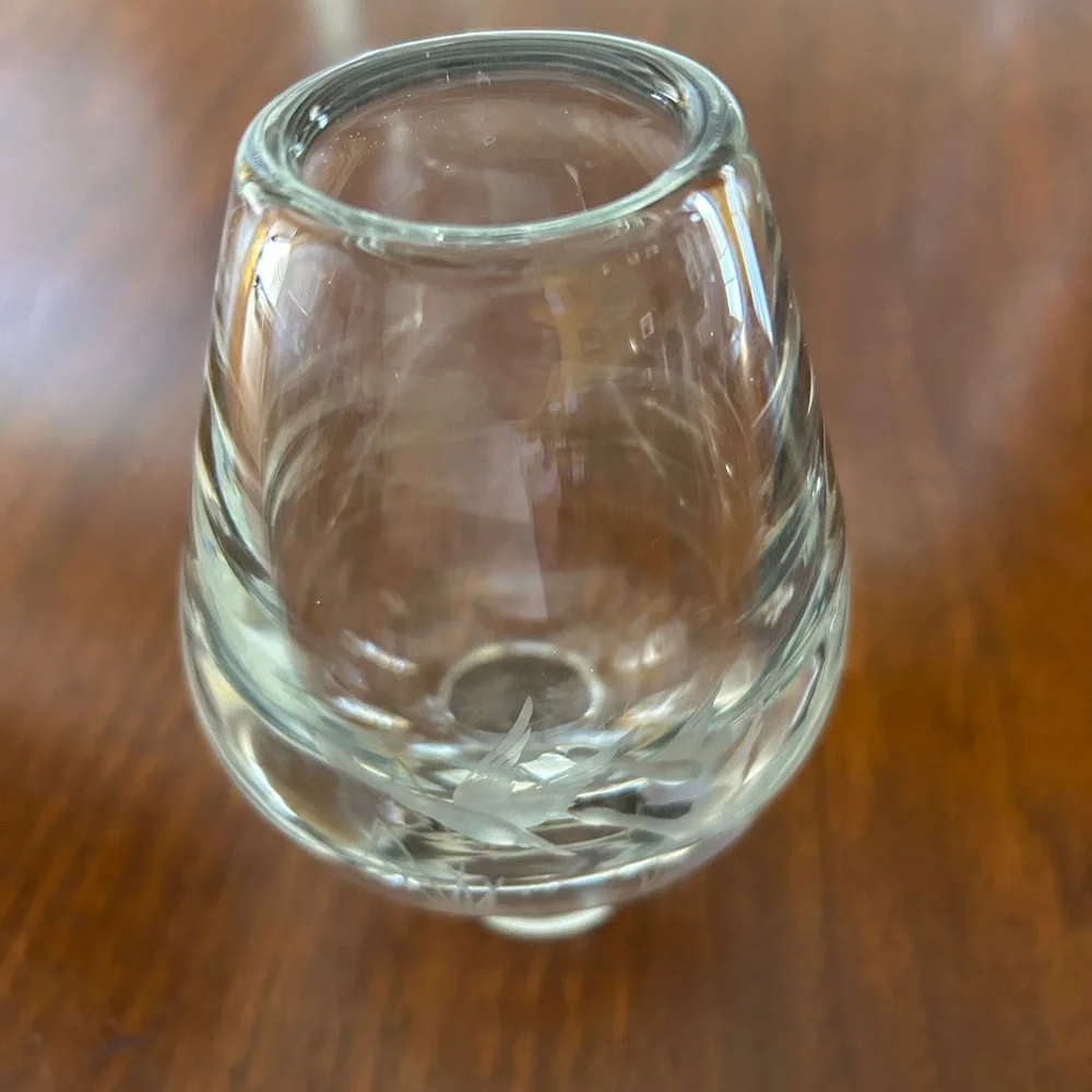 Elegant Glass Numbered 6 inch tall clear glass VASE